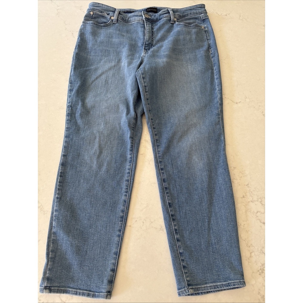 Talbots‎ Slim Ankle Jeans Women's Size 14P Petite Blue Stretch Denim Light Wash